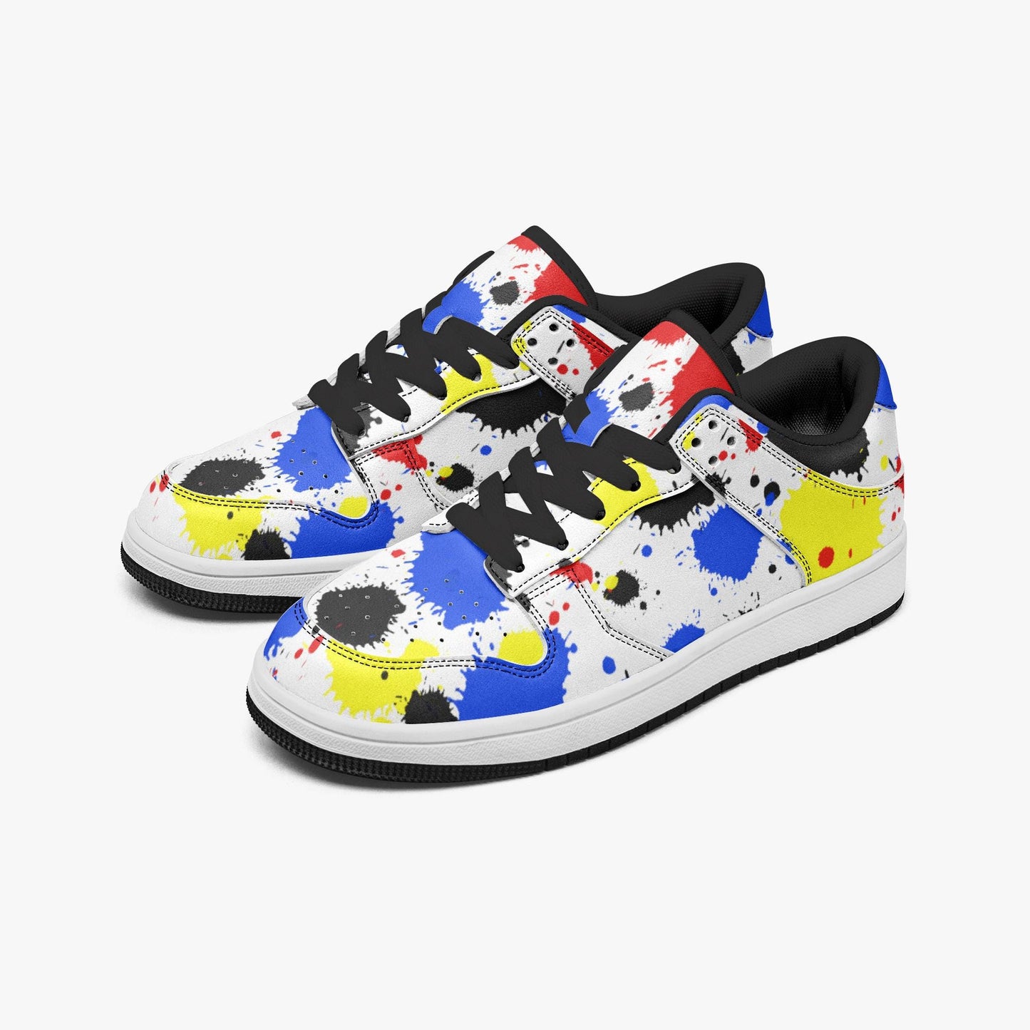 Paint Drip Dunk Stylish Low-Top Leather Sneakers