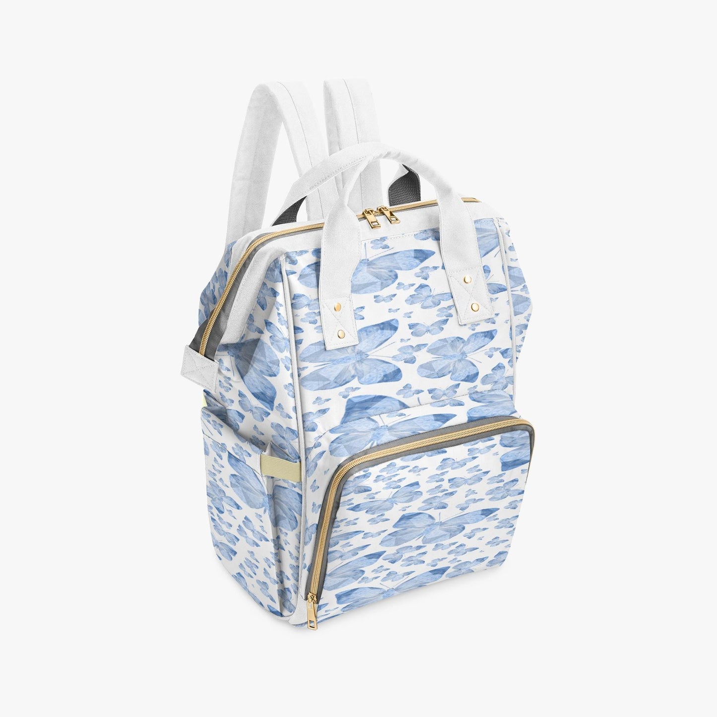 Blue Butterflies In White Baby Momaz Diaper Backpack
