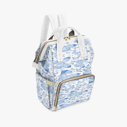 Blue Butterflies In White Baby Momaz Diaper Backpack