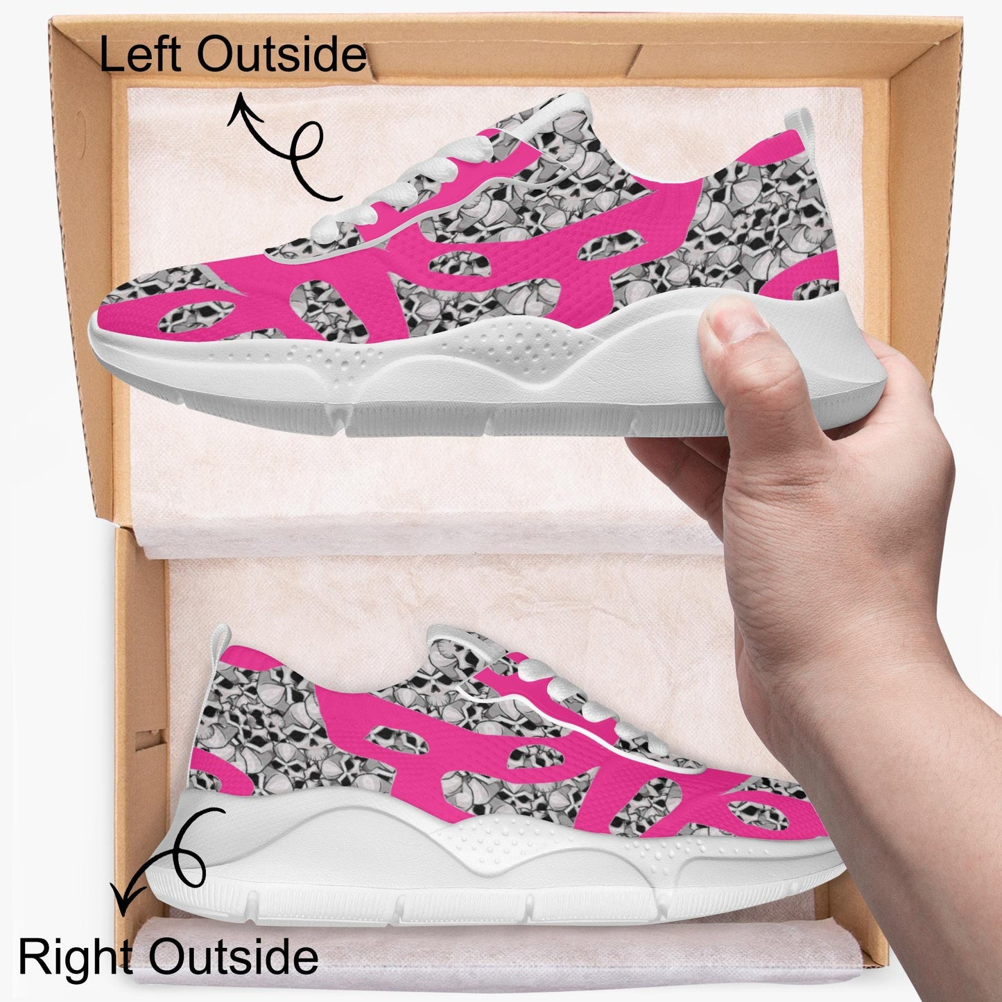 Skulls In Pink Women's Running Shoes