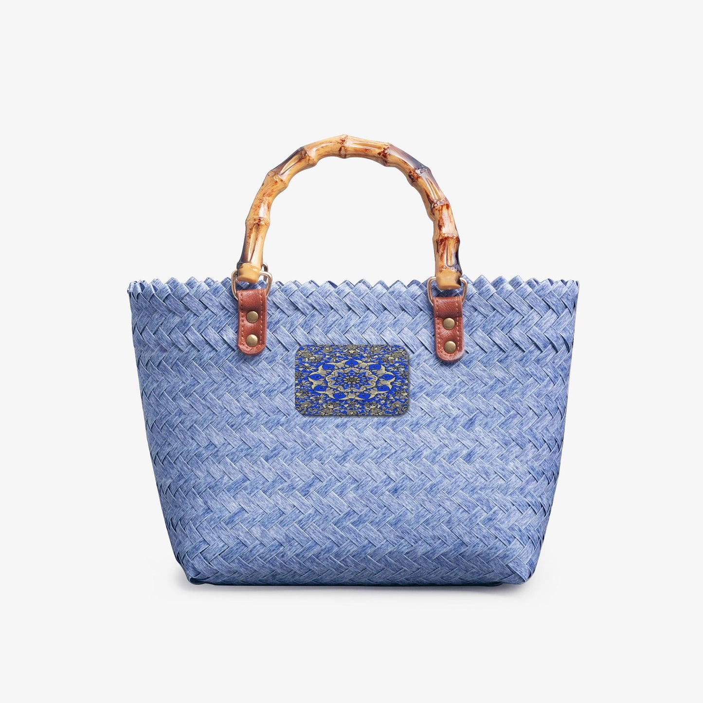 Blue Breeze Woven Basket Bag