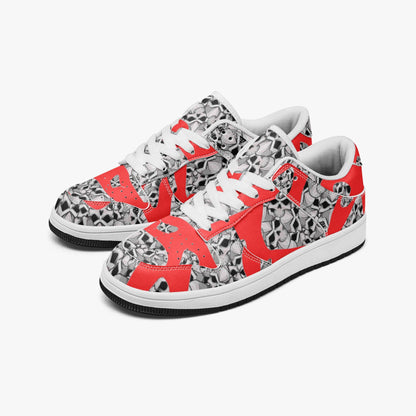 Skulls In Red Dunk Stylish Low-Top Leather Sneakers