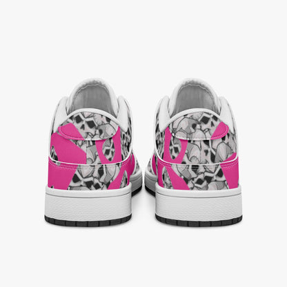 Skulls In Pink Dunk Stylish Low-Top Leather Sneakers