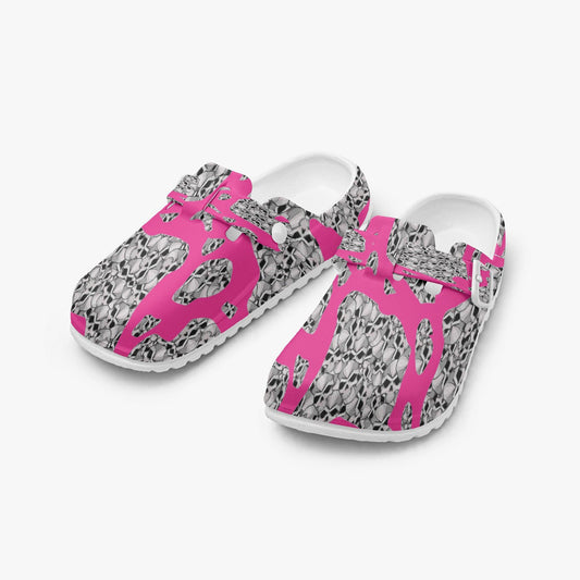 Skulls In Pink EVA Nurse Clogs