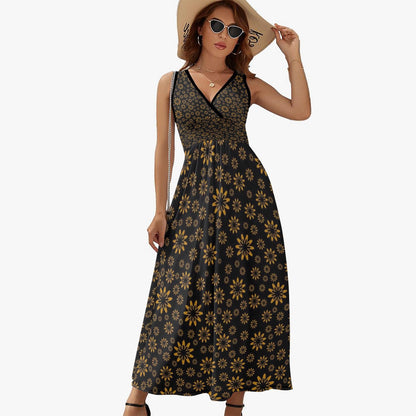 Flower Boomtelyah V-neck Sleeveless Dress