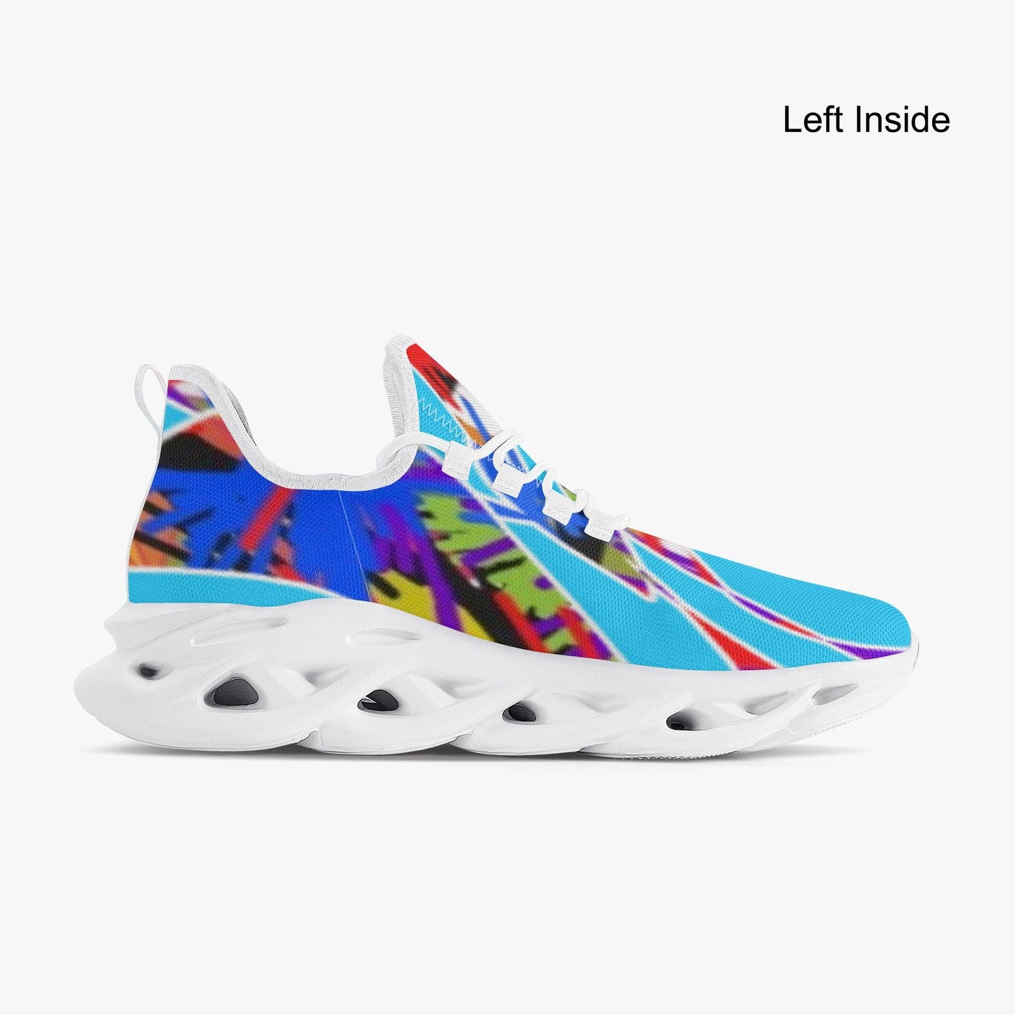 Blue FLOAT Bounce Mesh Knit Sneakers - White