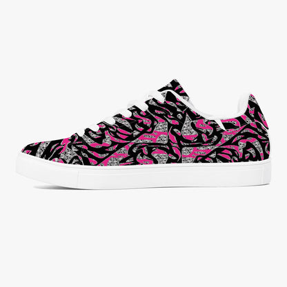Skullfetti Classic Low-Top Leather Sneakers - White/Black