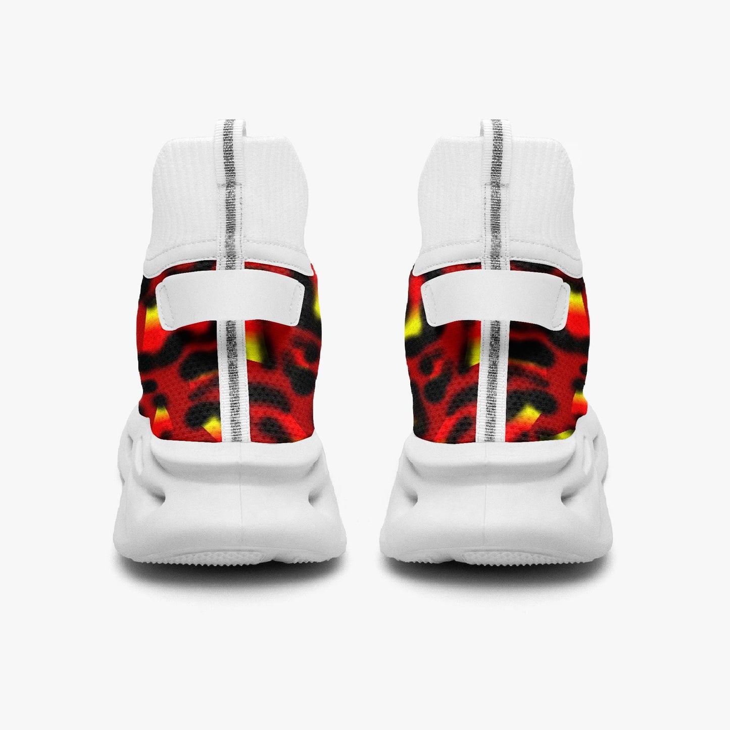 Vibrant Animal Print High-top Bounce Mesh Knit Sneakers