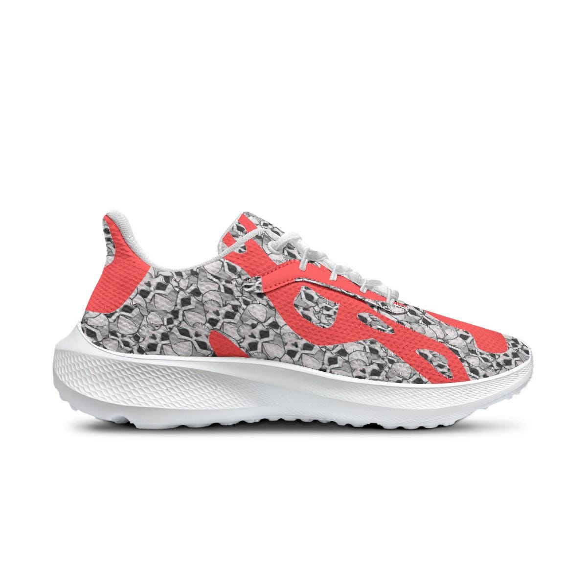 Skulls In Red Waving Running Shoes