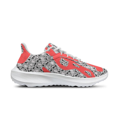 Skulls In Red Waving Running Shoes