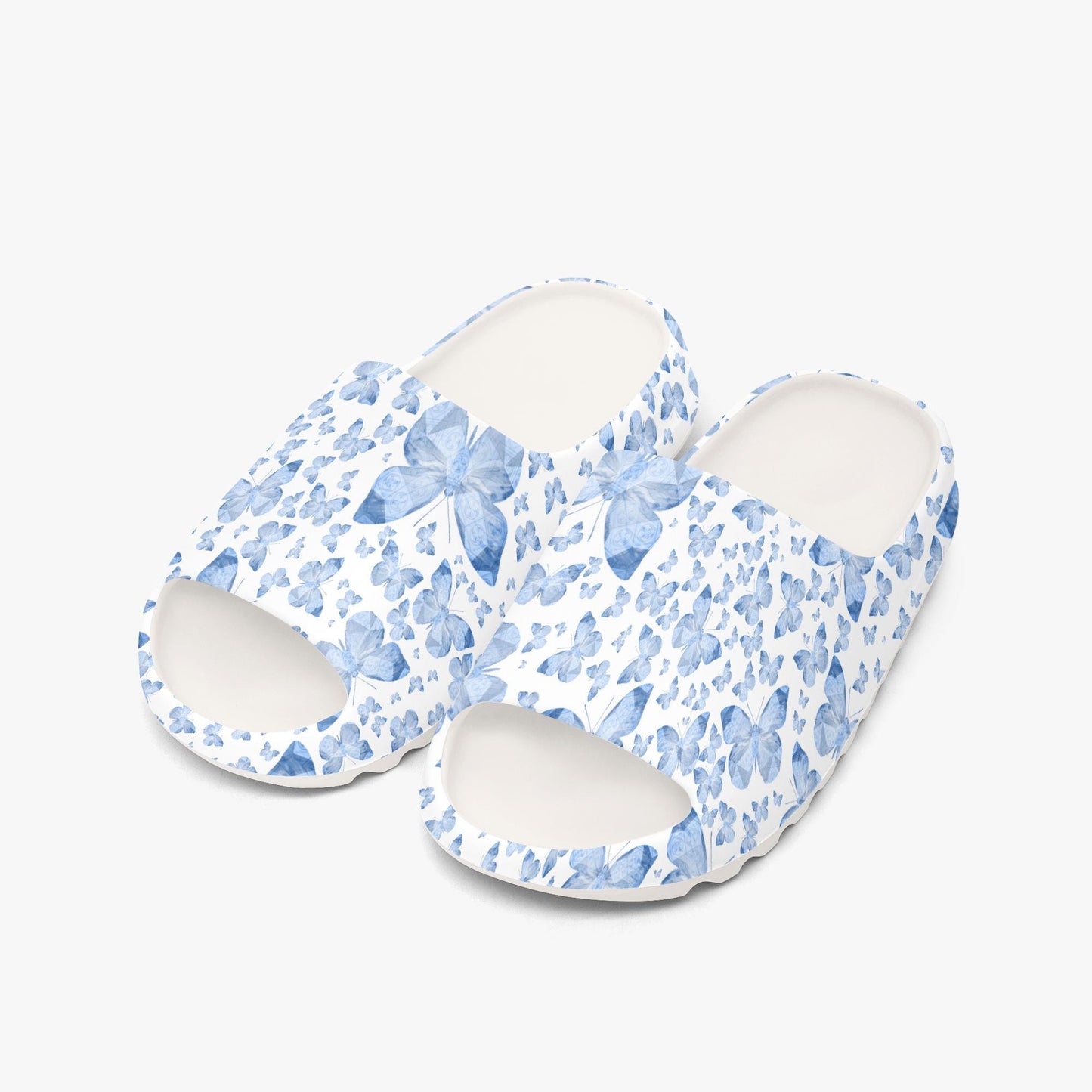 Blue Butterflies In White Slides