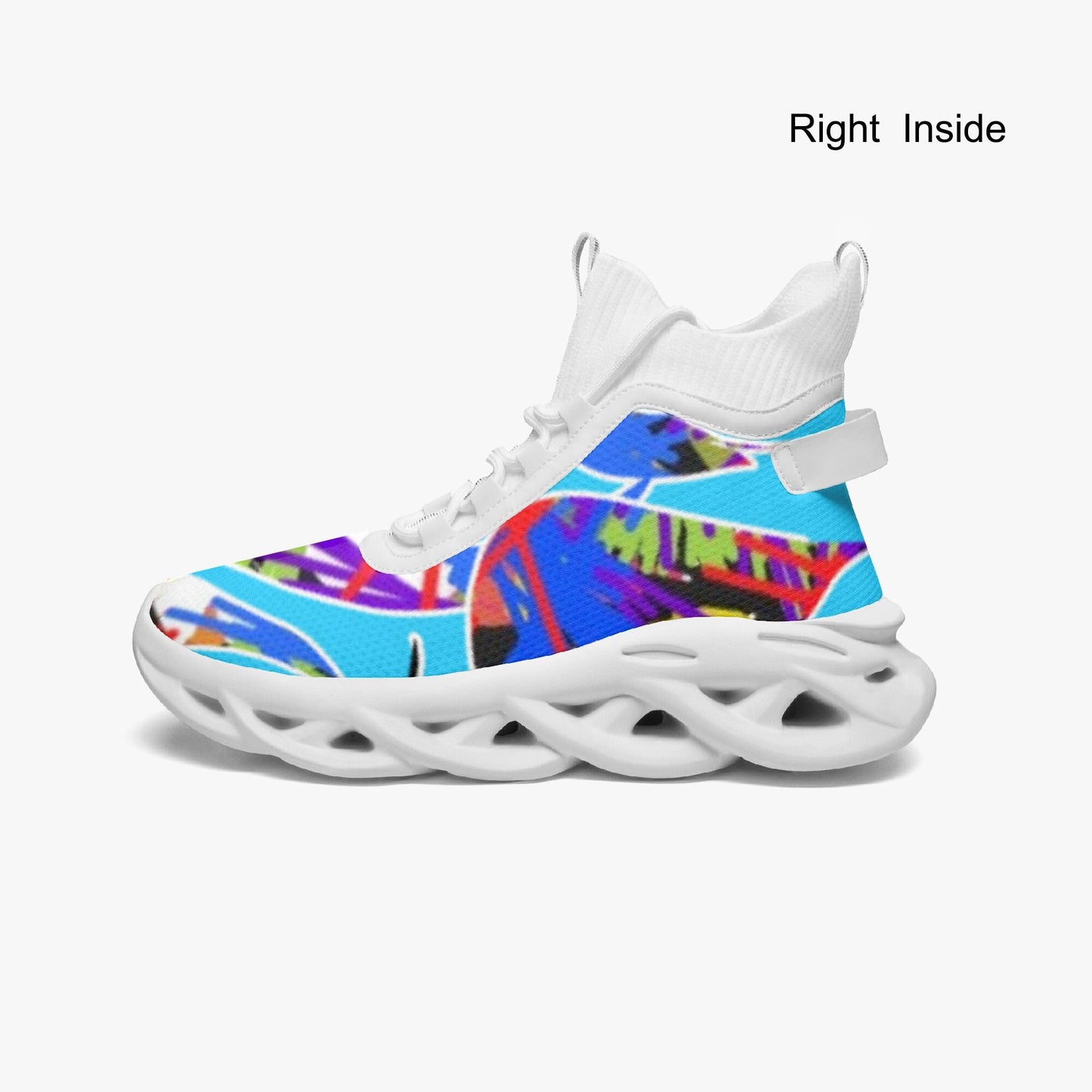 Blue Float High-top Bounce Mesh Knit Sneakers