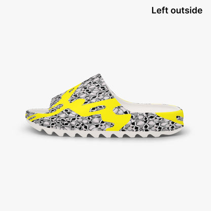 Skulls In Yellow AOP Slides