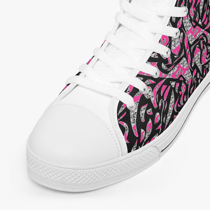 Skullfetti Classic High-Top Canvas Shoes - White/Black