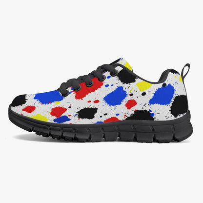 Paint Drip Lightweight Kids Mesh Sneakers - Black
