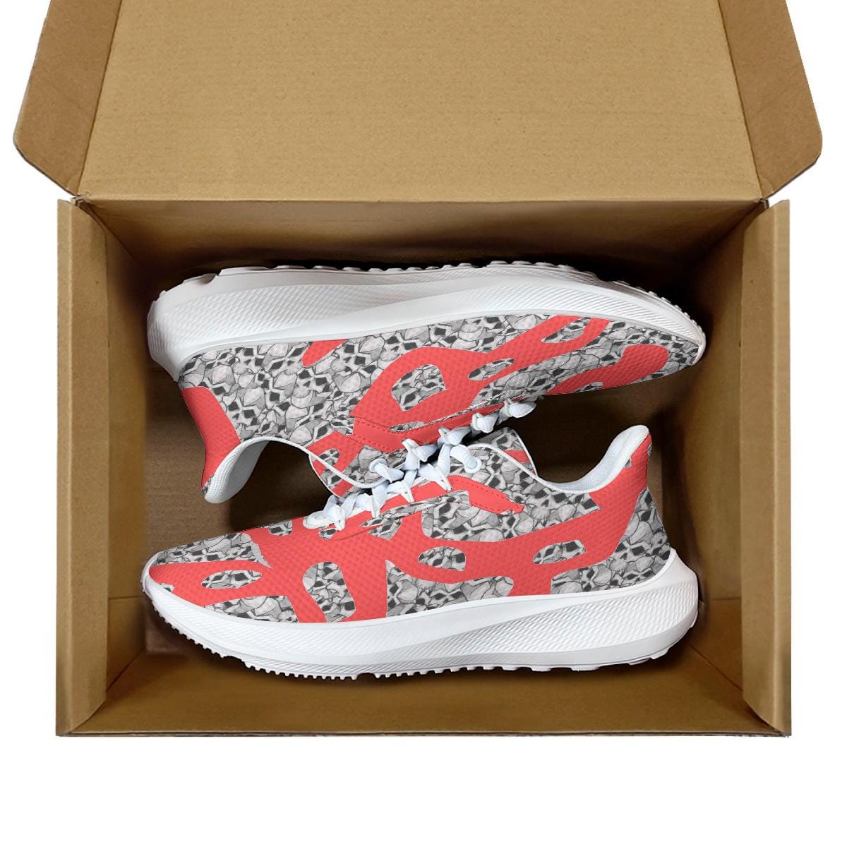 Skulls In Red Waving Running Shoes