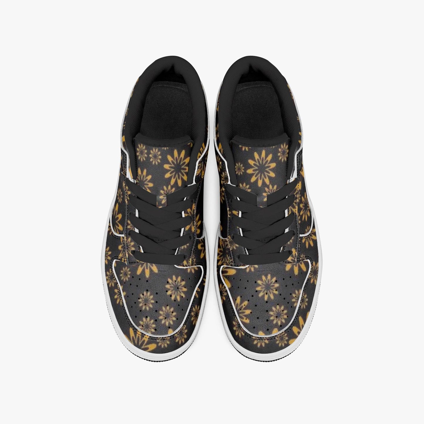 Flower Boomtelyah Dunk Stylish Low-Top Leather Sneakers