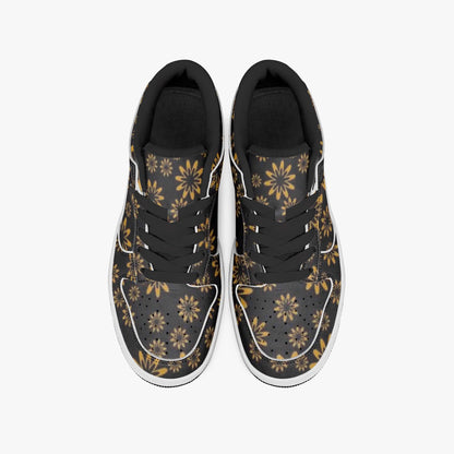 Flower Boomtelyah Dunk Stylish Low-Top Leather Sneakers