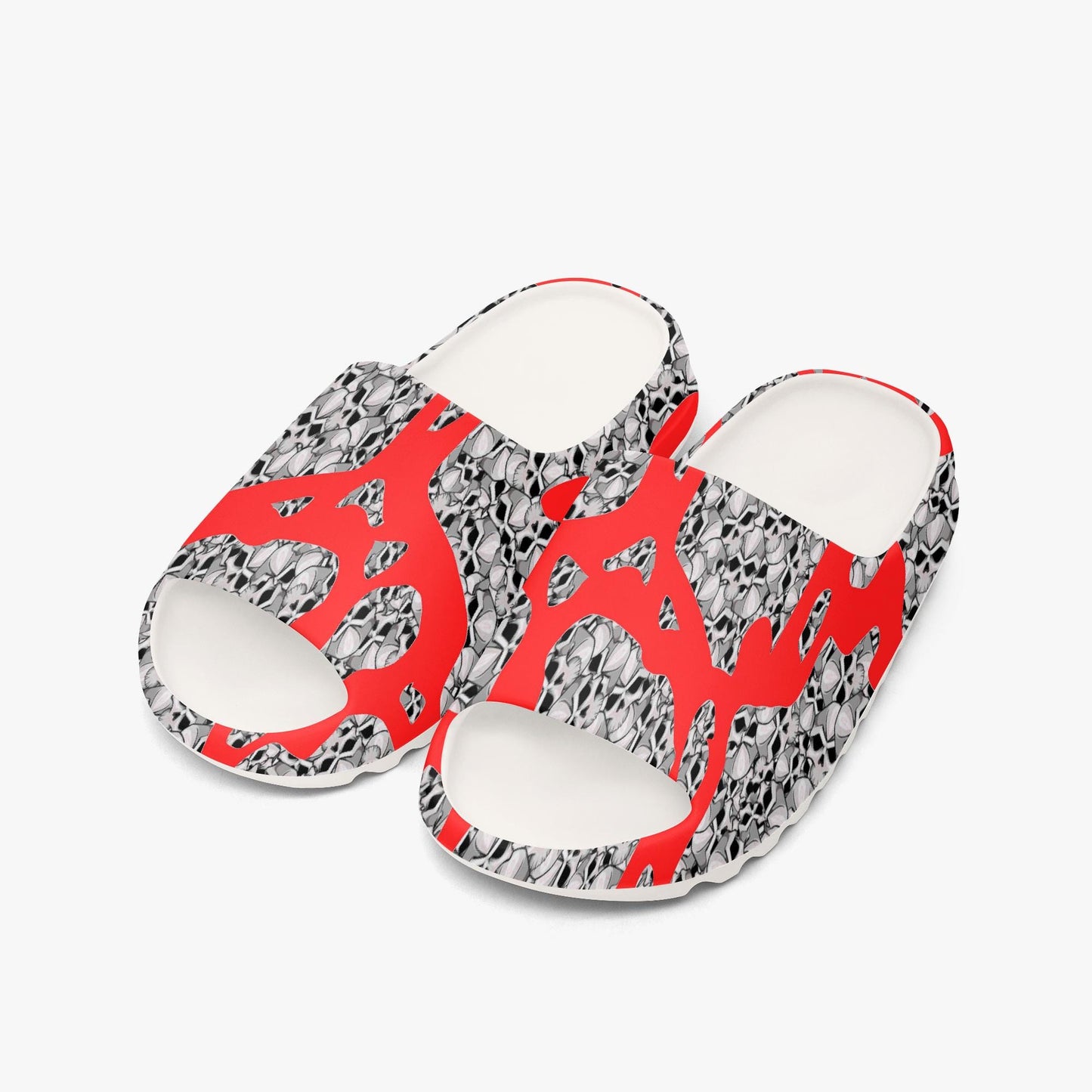 Skulls In Red AOP Slides