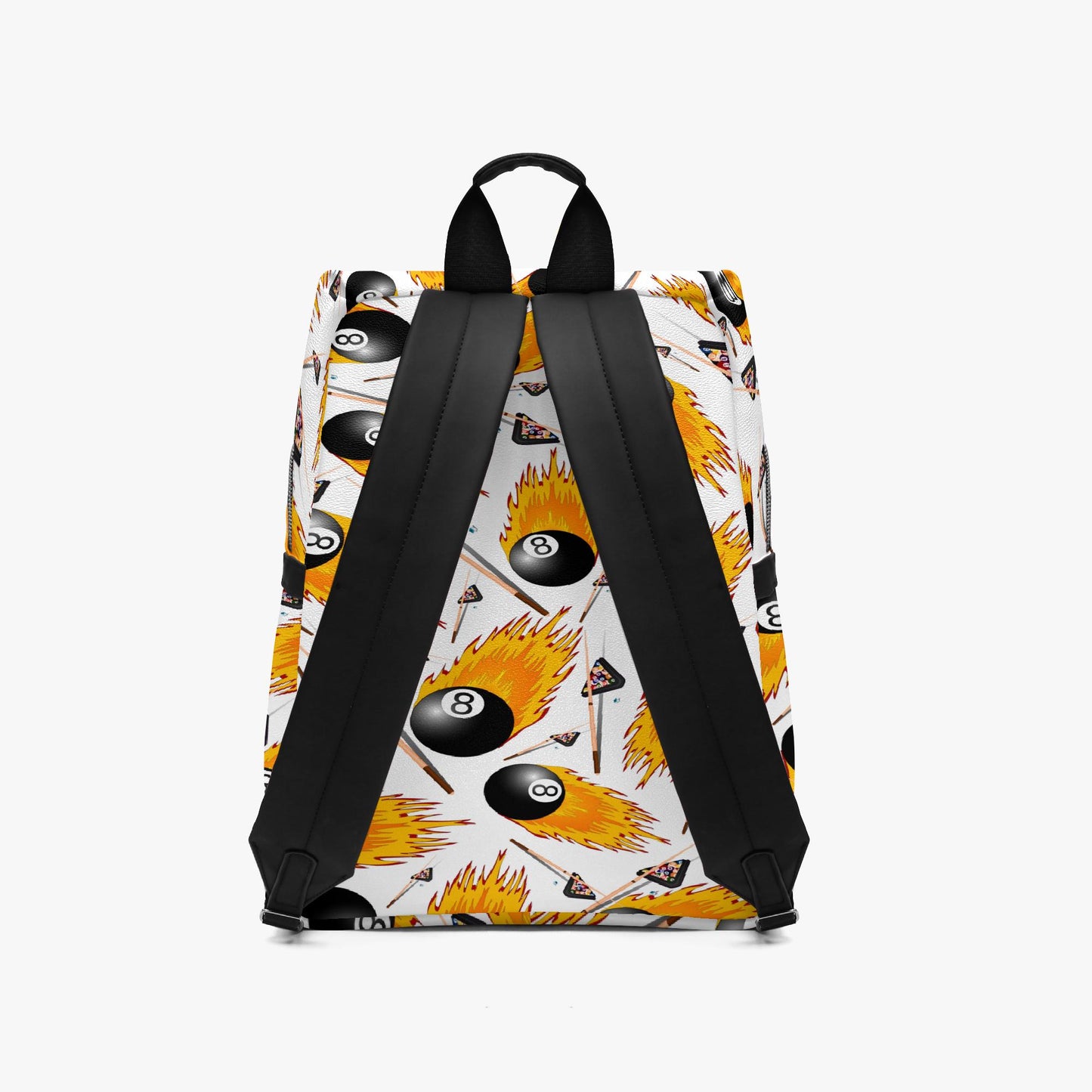 Fire 8 Ball Zipper-up Leather Backpack