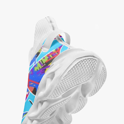 Blue Float High-top Bounce Mesh Knit Sneakers