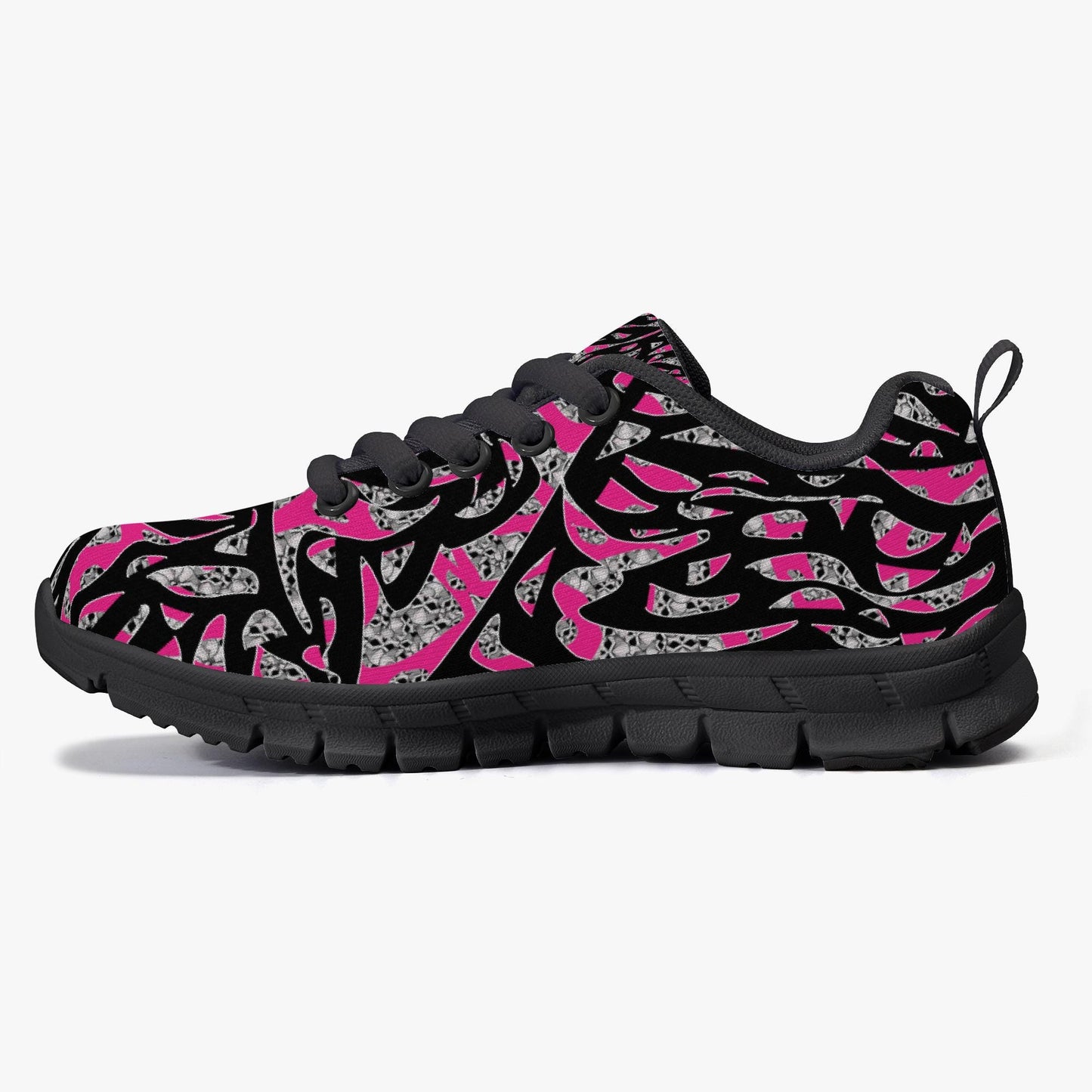Skullfetti Kids Lightweight Mesh Sneakers - Black