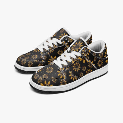 Flower Boomtelyah Dunk Stylish Low-Top Leather Sneakers