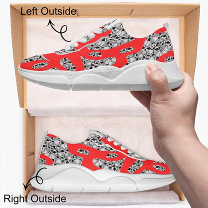Skulls In Red Women's Running Shoes