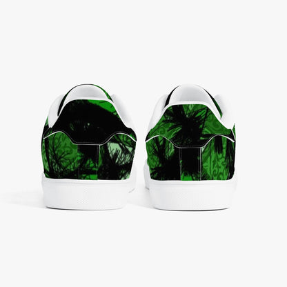 Green Fur Like  Classic Low-Top Leather Sneakers - White/Black
