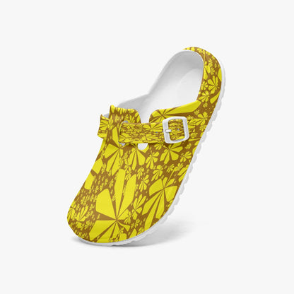 Yellow Floral EVA Nurse Clogs