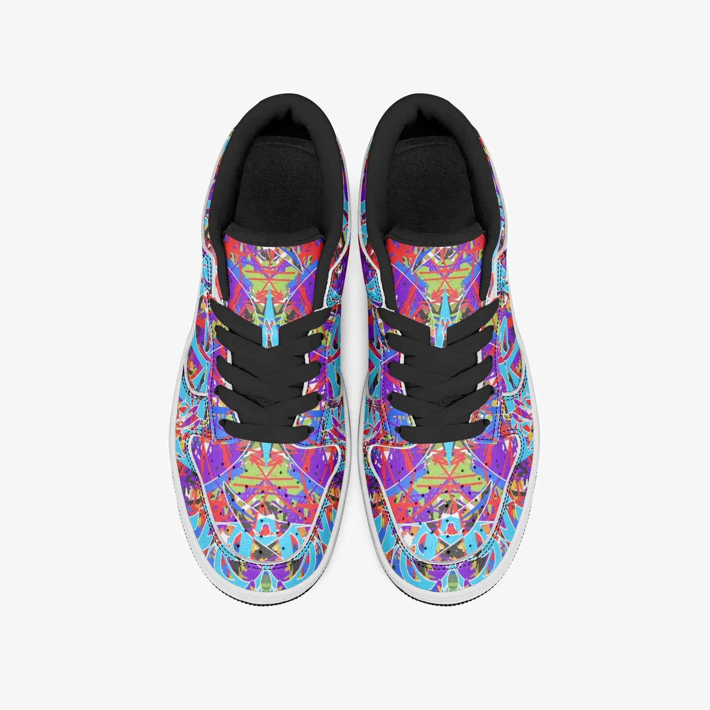 Color Bound In Blue Dunk Stylish Low-Top Leather Sneakers