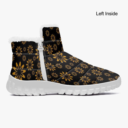 Flower Boomtelyah Cotton-pad Fur Zipper Up Boots