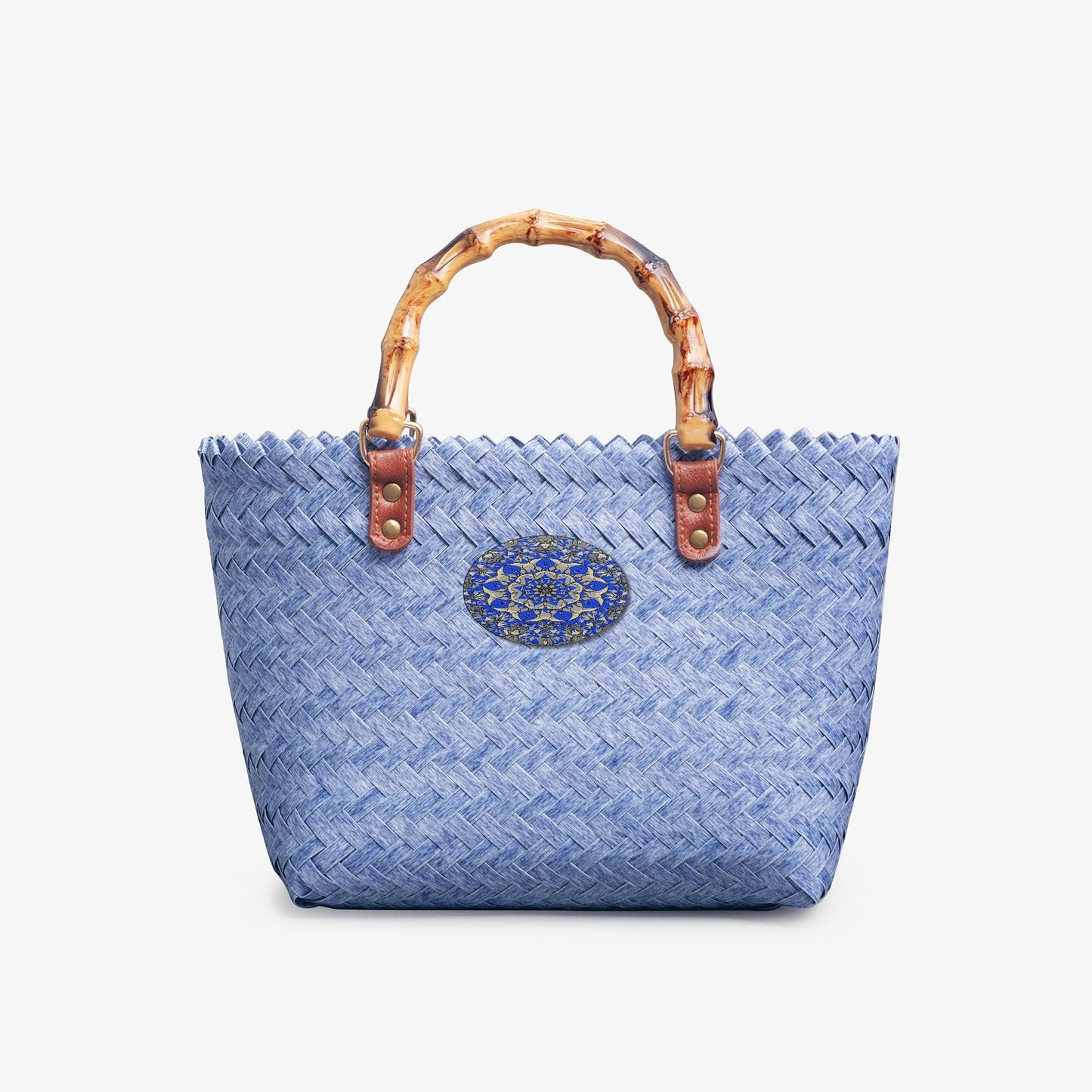 Blue Breeze Woven Basket Bag