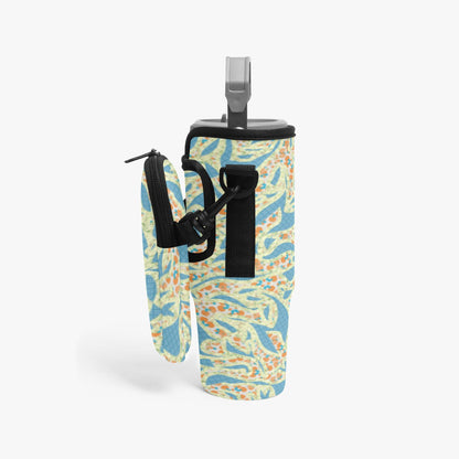 Green & Blue Lava Tumbler Sleeve with Phone Holder