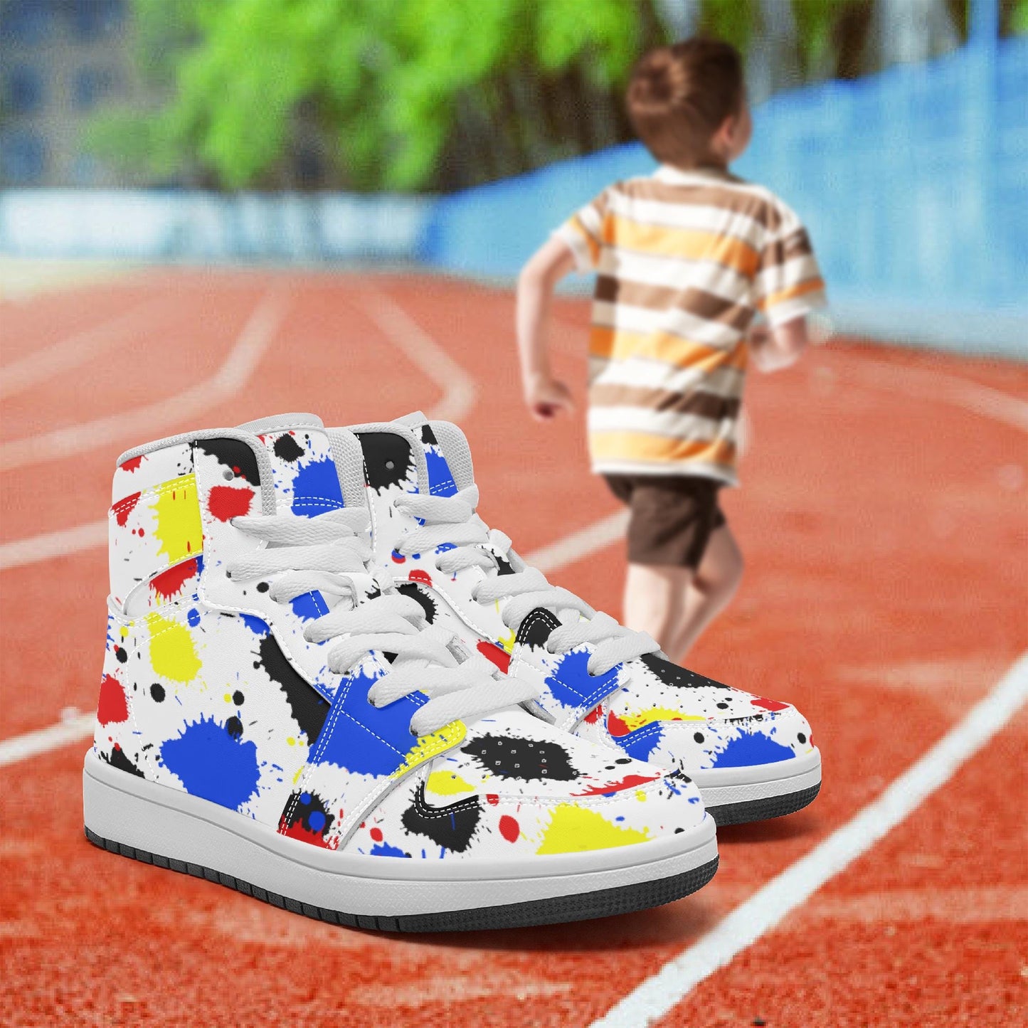 Paint Drip Kids High-top Shoes