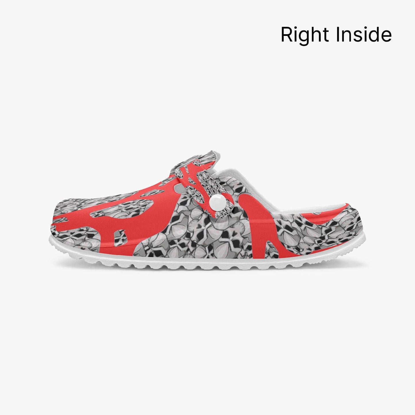 Skulls In Red EVA Nurse Clogs