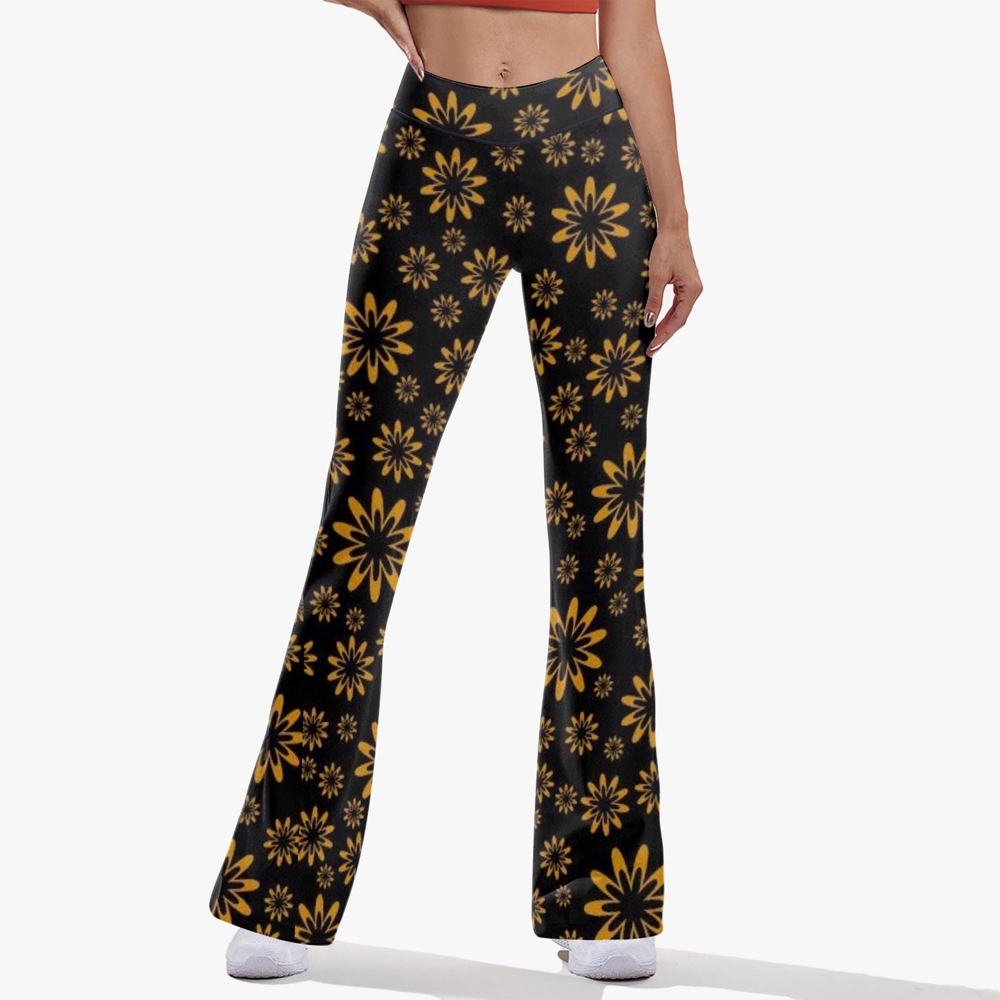 Flower Boomtelyah High-rise Bell-bottoms Yoga Pants