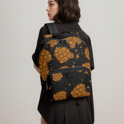 Rock Meteor Zipper-up Leather Backpack