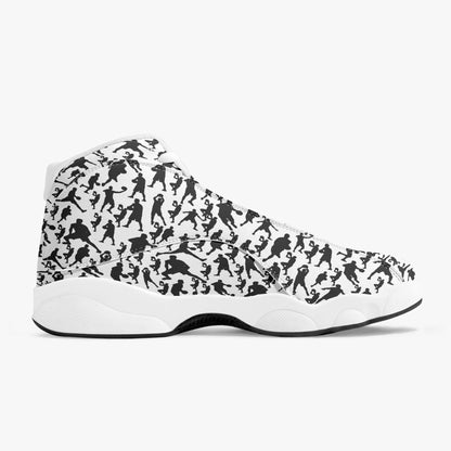 B-Ball Moves High-Top Leather Basketball Sneakers - White