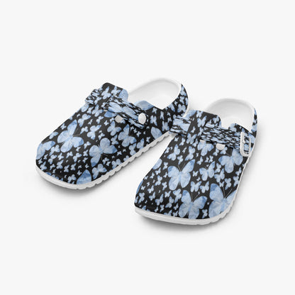 Butterflies In Black EVA Nurse Clogs