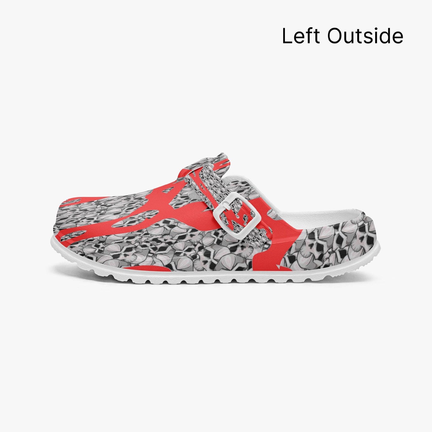 Skulls In Red EVA Nurse Clogs