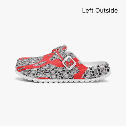 Skulls In Red EVA Nurse Clogs