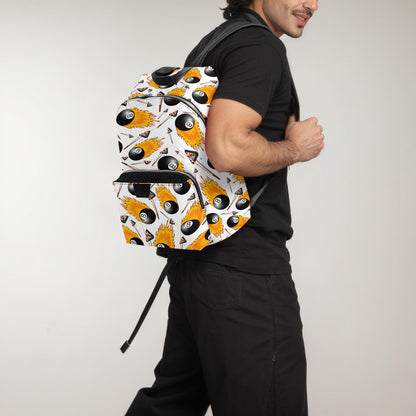Fire 8 Ball Zipper-up Leather Backpack