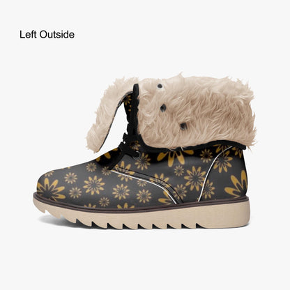 Flower Boomtelyah Cotton-pad Fur Lining Boots