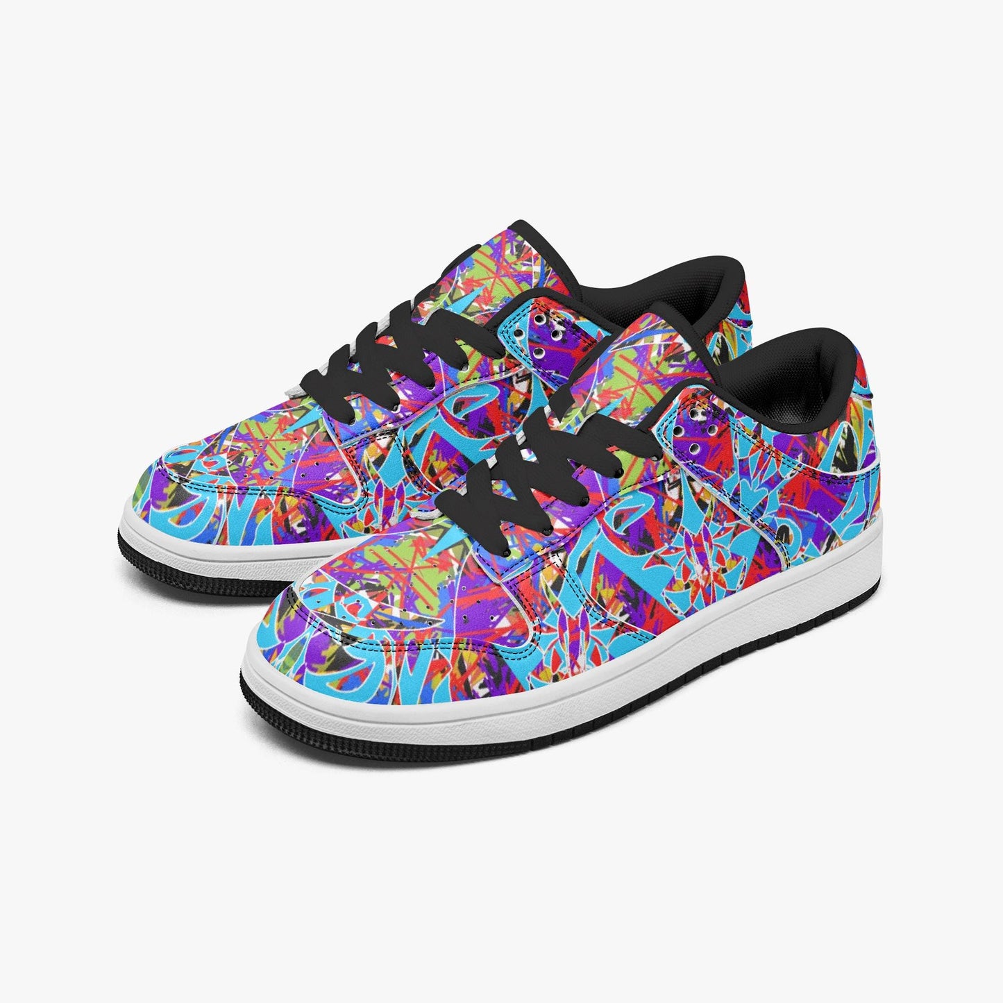 Color Bound In Blue Dunk Stylish Low-Top Leather Sneakers