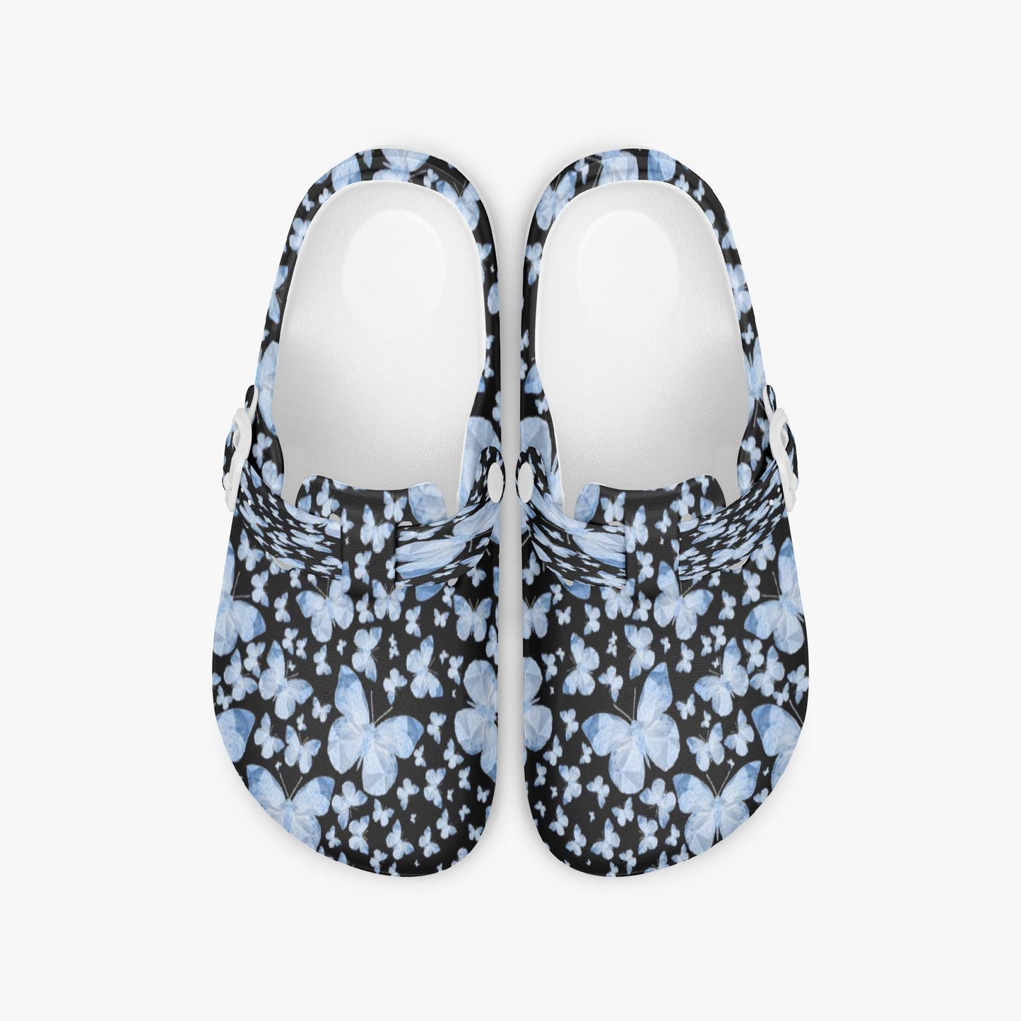 Butterflies In Black EVA Nurse Clogs