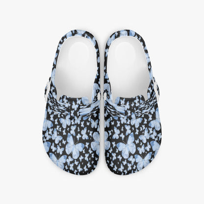 Butterflies In Black EVA Nurse Clogs