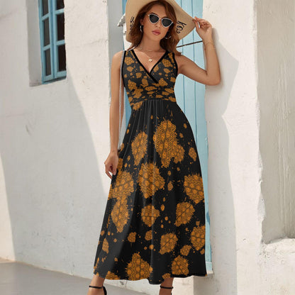Meteor Shower V-neck Sleeveless Dress