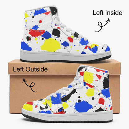 Paint Drip Kids High-top Shoes