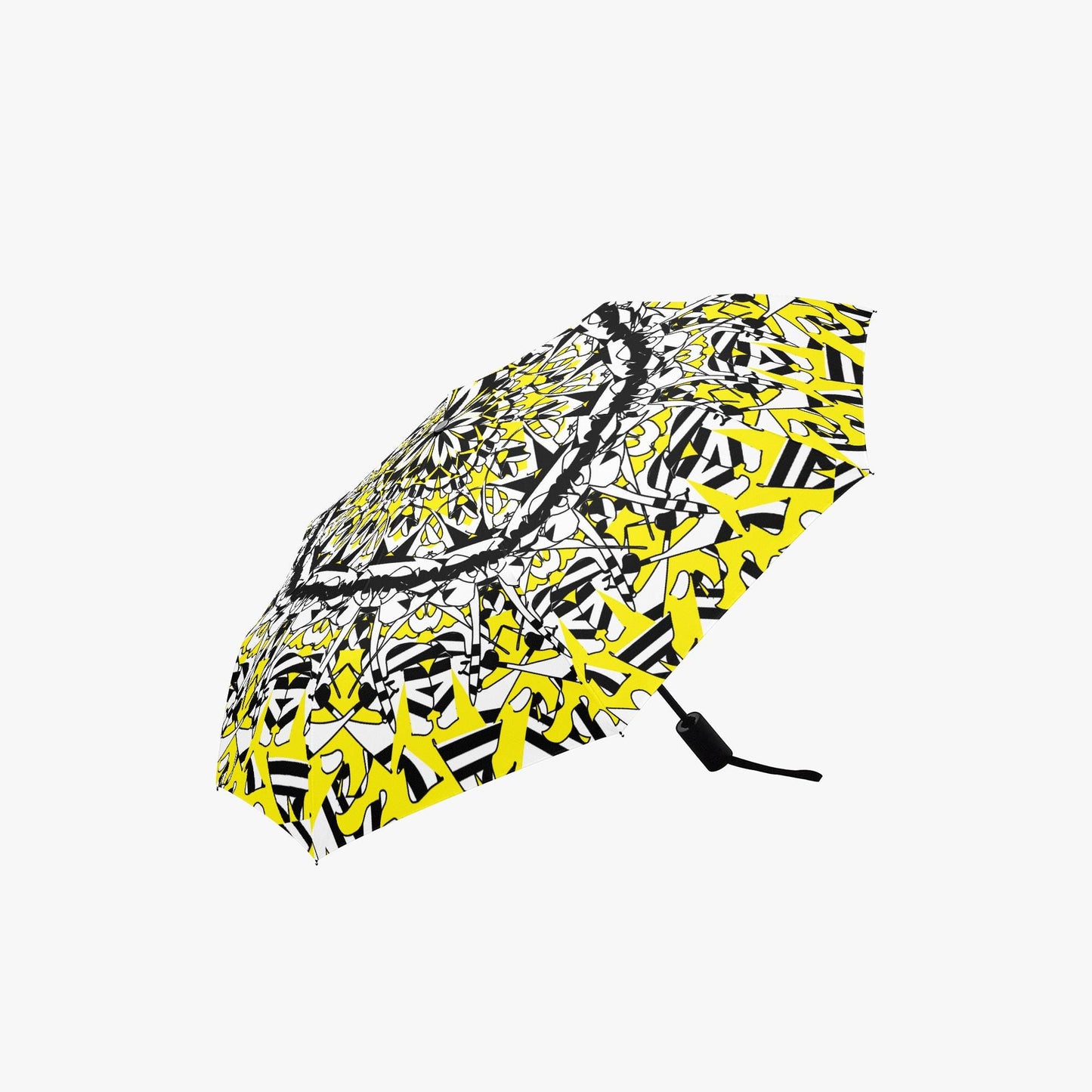 Flower Bloom In Yellow Automatic Folding Umbrella